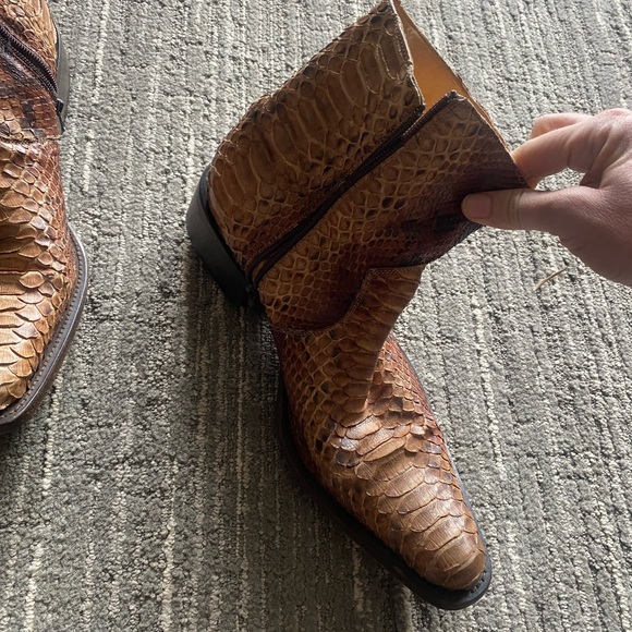 Buttero Python Snakeskin Boots Brown - Picture 5 of 7